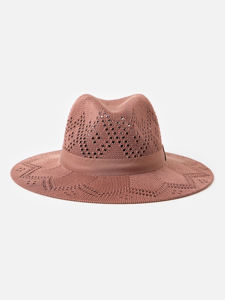 Oliver Bonas Chocolate Fabric Fedora Hat - Image 2 of 4 Oliver Bonas Chocolate Fabric Fedora Hat - Image 2 of 4