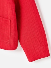 Oliver Bonas Red Quilted Collared Jacket - Image 5 of 8