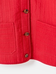 Oliver Bonas Red Quilted Collared Jacket - Image 6 of 8