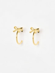 Oliver Bonas Gold Tone Paloma Bow Hoop Earrings - Image 1 of 5