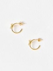 Oliver Bonas Gold Tone Paloma Bow Hoop Earrings - Image 2 of 5