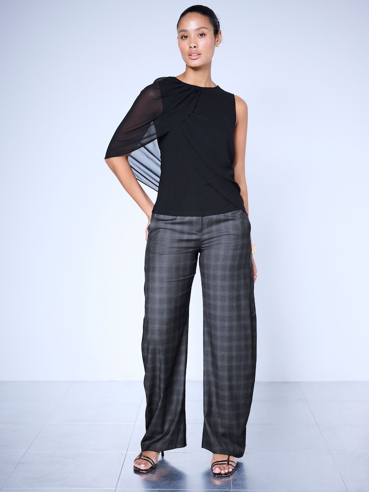 Grey Check Barrel Trousers - Image 1 of 7