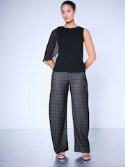 Grey Check Barrel Trousers - Image 2 of 7
