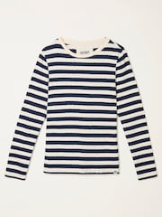 FatFace Callie Navy Stripe Long Sleeve Top - Image 1 of 1