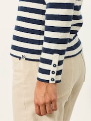 FatFace Callie Navy Stripe Long Sleeve Top - Image 4 of 6