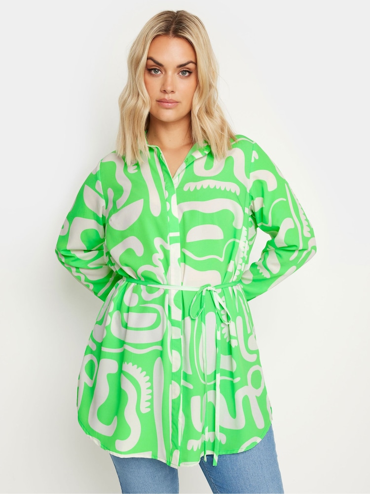 Grün - Yours Curve LIMITED COLLECTION Abstract Print Longline Shirt - Bild 1 von 4 Grün - Yours Curve LIMITED COLLECTION Abstract Print Longline Shirt - Bild 1 von 4
