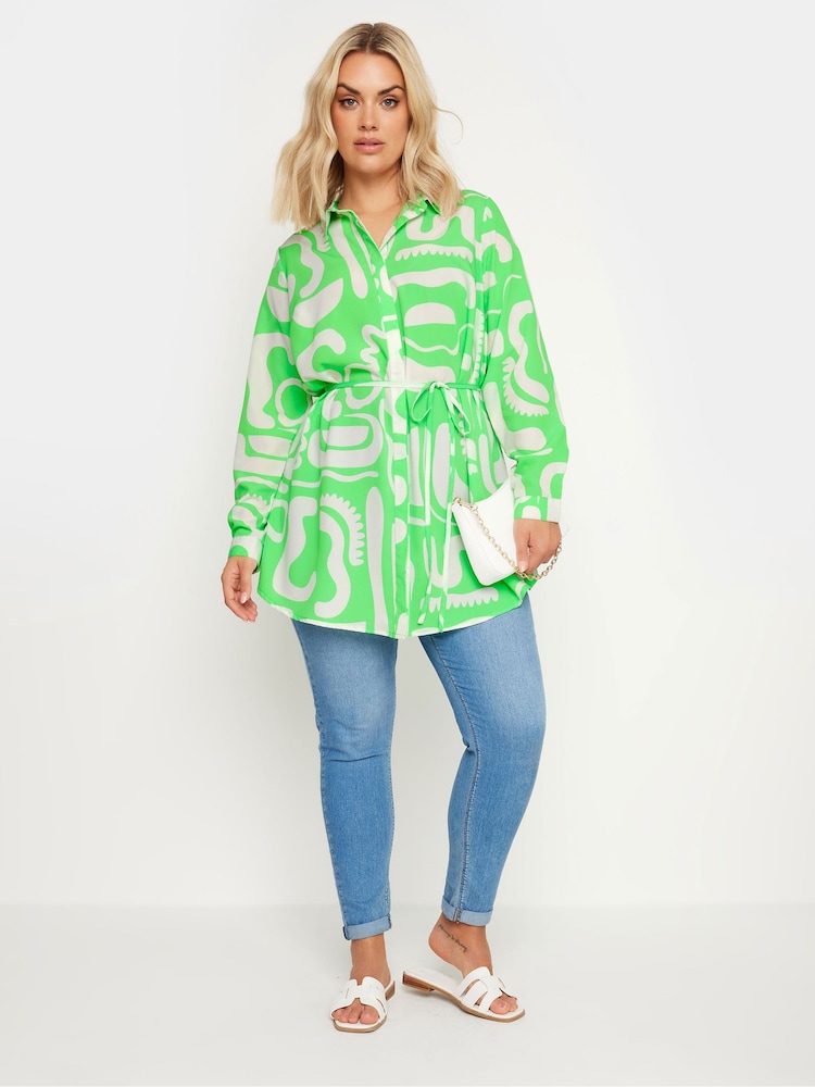Grün - Yours Curve LIMITED COLLECTION Abstract Print Longline Shirt - Bild 2 von 4 Grün - Yours Curve LIMITED COLLECTION Abstract Print Longline Shirt - Bild 2 von 4