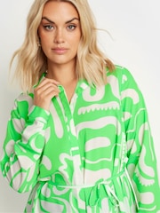 Grün - Yours Curve LIMITED COLLECTION Abstract Print Longline Shirt - Bild 3 von 4