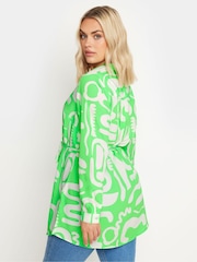 Grün - Yours Curve LIMITED COLLECTION Abstract Print Longline Shirt - Bild 4 von 4