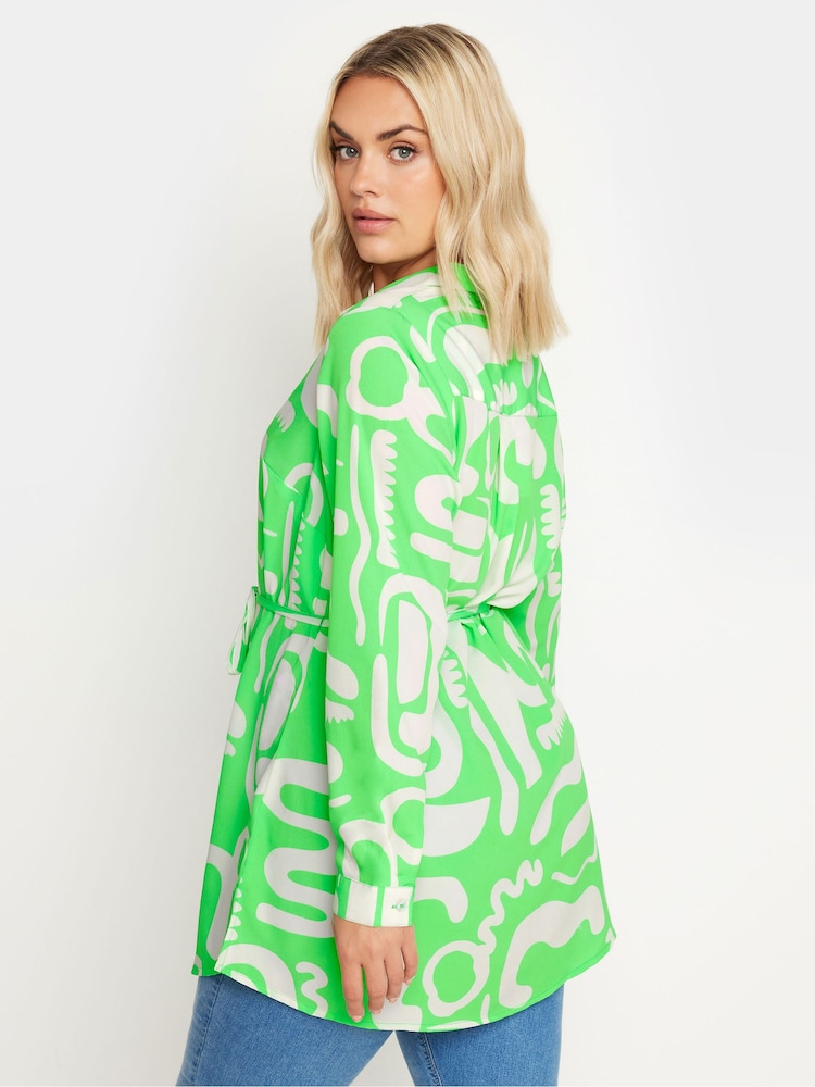 Grün - Yours Curve LIMITED COLLECTION Abstract Print Longline Shirt - Bild 4 von 4 Grün - Yours Curve LIMITED COLLECTION Abstract Print Longline Shirt - Bild 4 von 4
