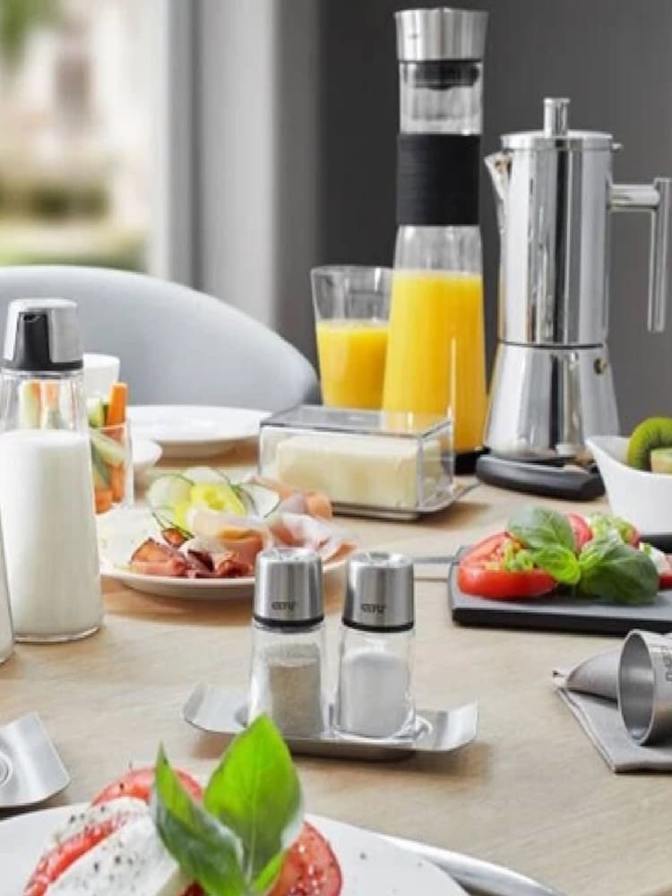 GEFU Black Or Silver Brunch Salt And Pepper Shaker Set - Image 2 of 3