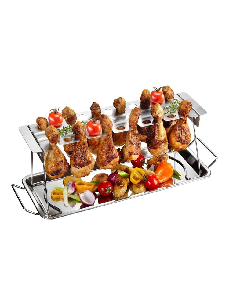 GEFU Silver BBQ Chicken Leg Rack - Image 2 of 2 GEFU Silver BBQ Chicken Leg Rack - Image 2 of 2