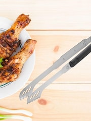 GEFU Set of 2 Silver or Transparent BBQ Tongs and Grill Tray - Image 3 of 3