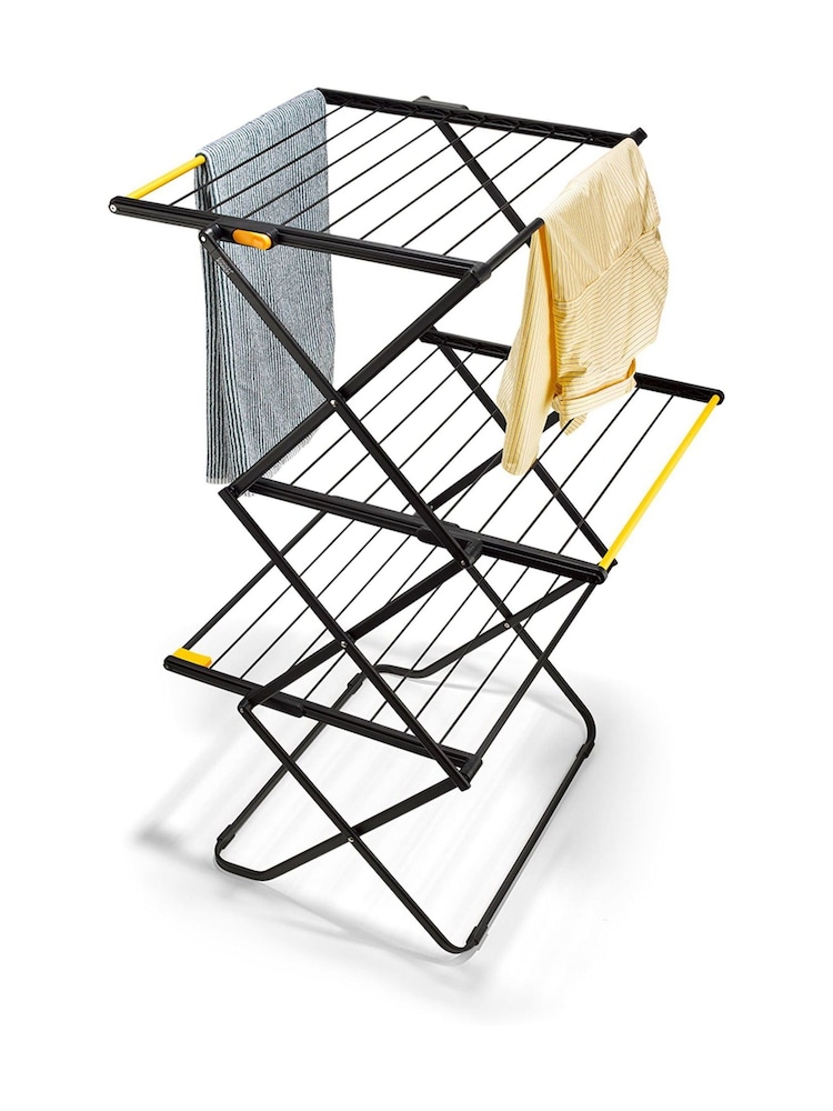 Joseph Joseph Black AirFrame™ 3-tier Airer Clothes - Image 2 of 5 Joseph Joseph Black AirFrame™ 3-tier Airer Clothes - Image 2 of 5