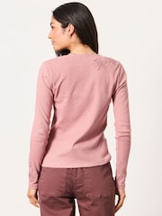 FatFace Edie Dusky Pink Applique Floral Top - Image 3 of 6
