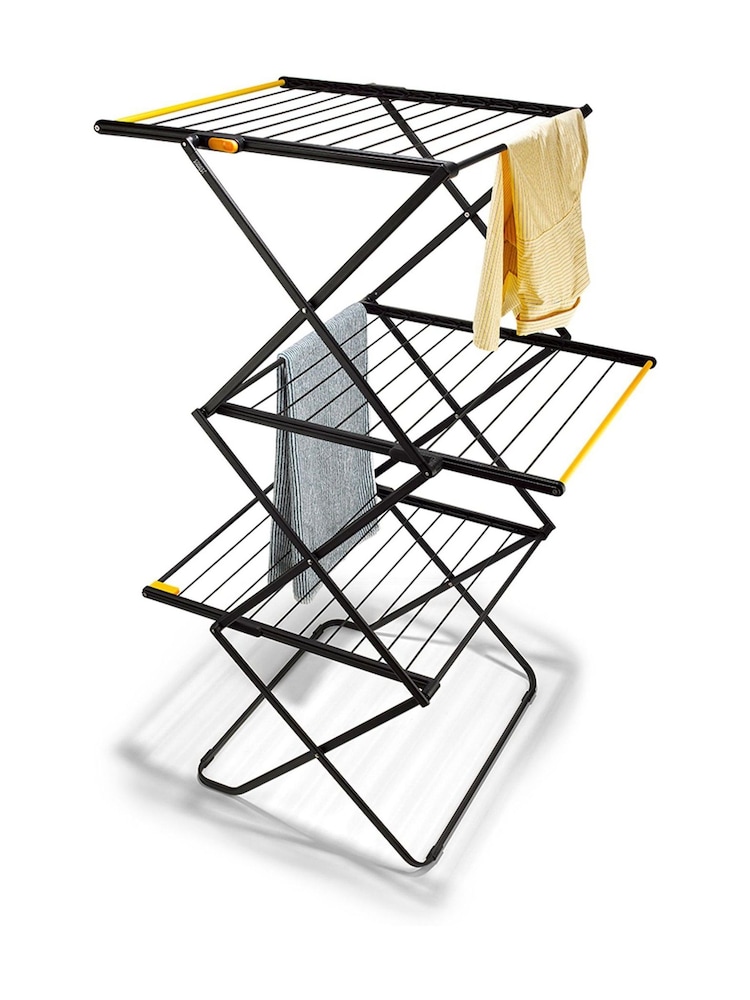 Joseph Joseph Black AirFrame™ Max 3 Tier Clothes Airer - Image 2 of 5 Joseph Joseph Black AirFrame™ Max 3 Tier Clothes Airer - Image 2 of 5