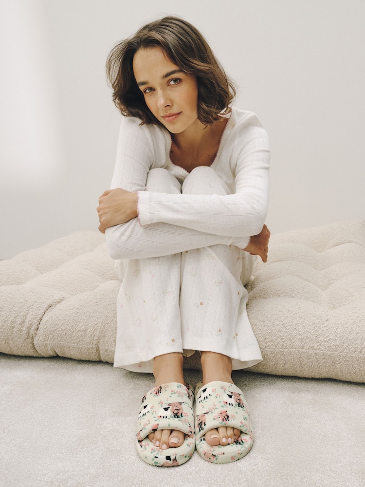 Multi/Green Dog Slider Slippers - Image 2 of 8 Multi/Green Dog Slider Slippers - Image 2 of 8