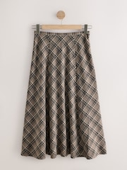 Mink Brown Check Midi Skirt - Image 1 of 3