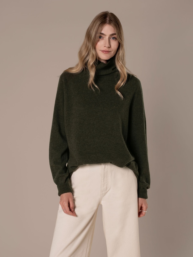 Celtic & Co. Geelong Slouch Roll Neck Green Jumper - Image 2 of 7