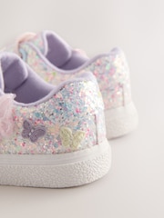 Multi Pastel Glitter Wide Fit (G) Butterfly Touch Fasten Strap Trainers - Image 5 of 5