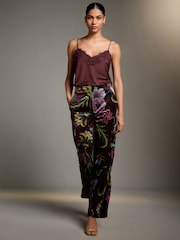 Print Velvet Wide Leg Trousers - Image 2 of 10