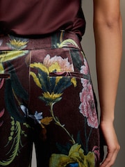 Print Velvet Wide Leg Trousers - Image 4 of 10