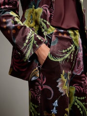 Print Velvet Wide Leg Trousers - Image 5 of 10