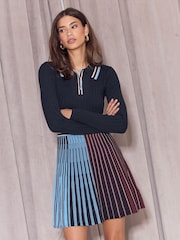 Lipsy Mini Polo Long Sleeve Knitted Mini Dress - صورة 1 من 6