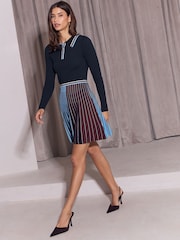 Lipsy Mini Polo Long Sleeve Knitted Mini Dress - صورة 2 من 6