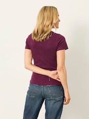 FatFace Celia Plum Purple Short Sleeve T-Shirt - Image 2 of 6