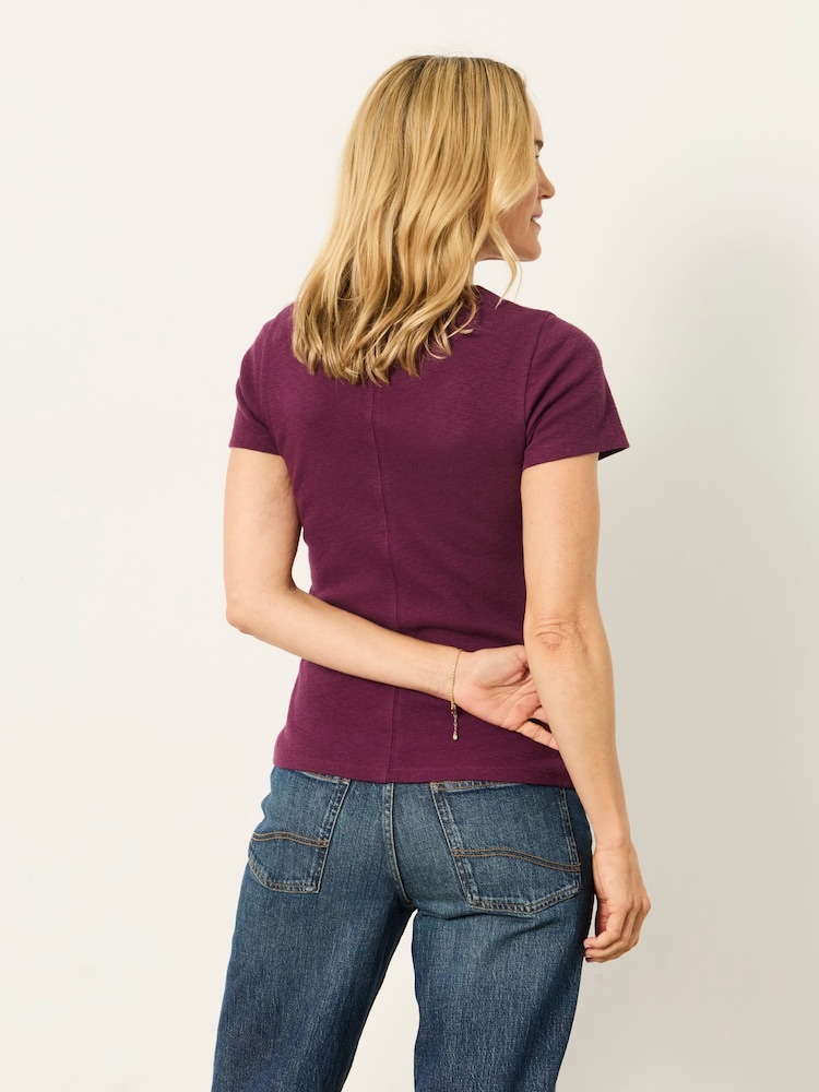 FatFace Celia Plum Purple Short Sleeve T-Shirt - Image 2 of 6 FatFace Celia Plum Purple Short Sleeve T-Shirt - Image 2 of 6