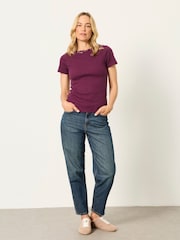 FatFace Celia Plum Purple Short Sleeve T-Shirt - Image 4 of 6