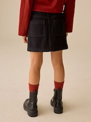 Black Cord Button Front Detail Skirt (3-16yrs) - Image 3 of 4