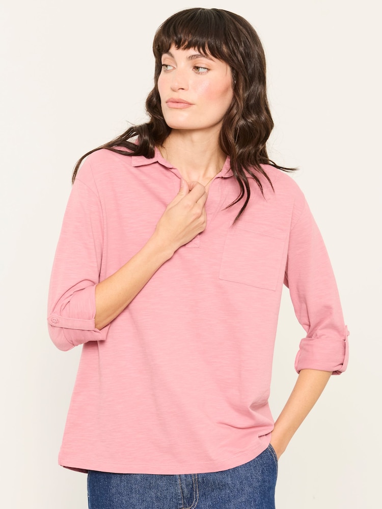 FatFace Paige Pink Jersey Shirt - Image 1 of 4