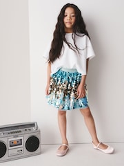 Blue/Gold Rainbow Sequin - Pullon Skirt (3-16yrs) - Slika 4 od 4