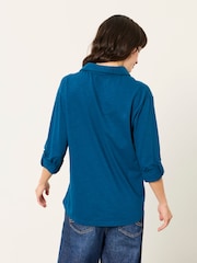 FatFace Paige Indigo Blue Jersey Shirt - Image 2 of 4
