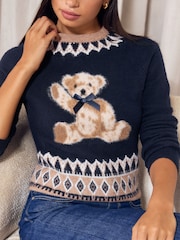 Lipsy Bear Crew Neck Knitted Jumper - Obraz 2 z 7