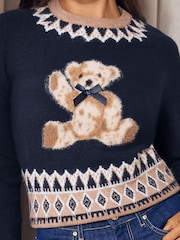 Lipsy Bear Crew Neck Knitted Jumper - Obraz 5 z 7