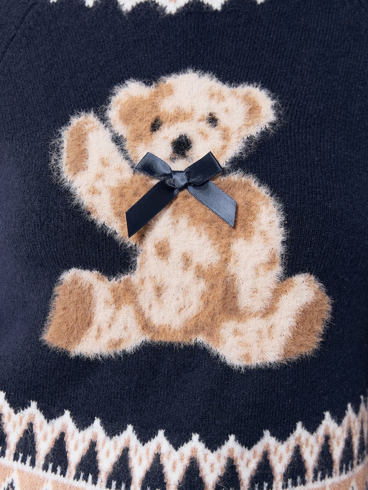 Lipsy Bear Crew Neck Knitted Jumper - Obraz 7 z 7
