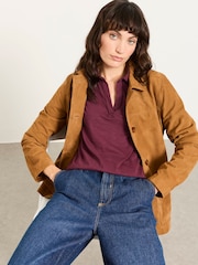 FatFace Paige Plum Purple Jersey Shirt - Image 3 of 4