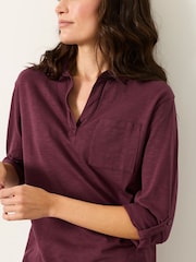 FatFace Paige Plum Purple Jersey Shirt - Image 4 of 4