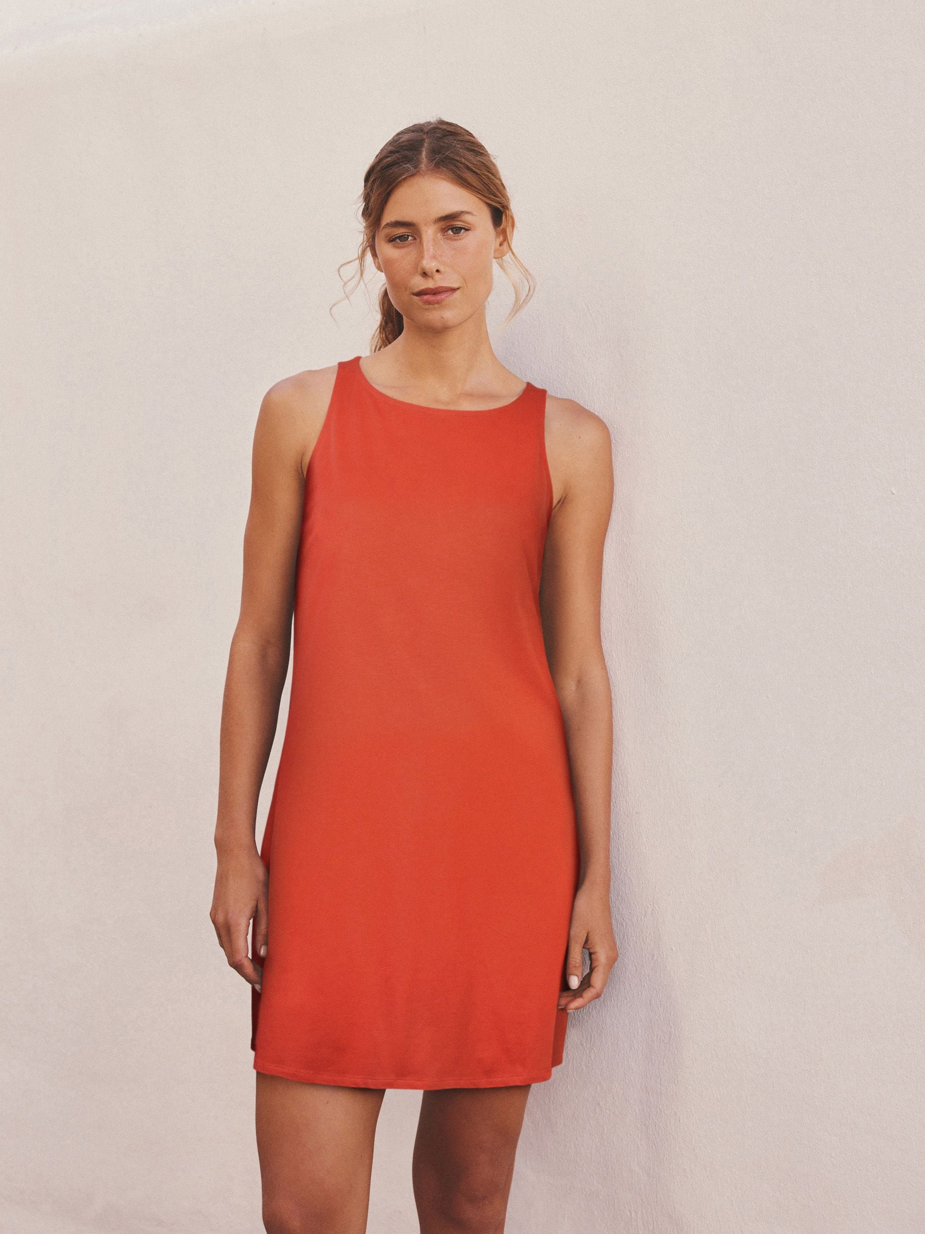 orange and black jersey dress CAMISA Black Orange Jersey Pocket Sleeveless A-line Dress L New