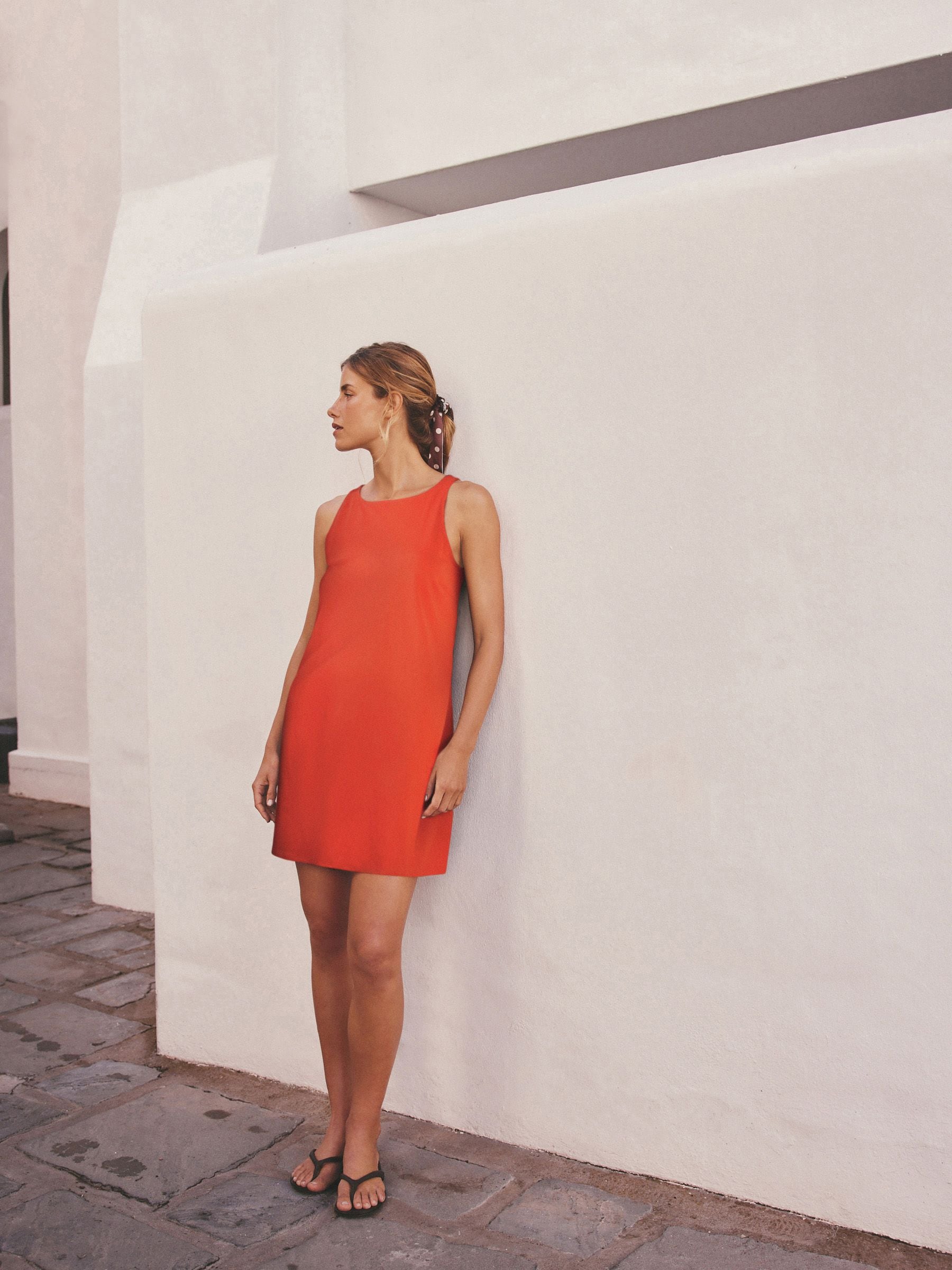orange and black jersey dress Marcia Jersey Shirt Dress - Burnt Orange, Painted Dot