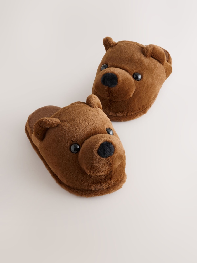 Brown Bear Novelty Slippers - Image 1 of 5