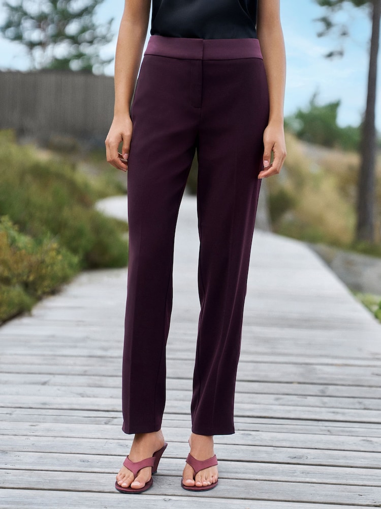 Burgundy Slim Tuxedo Trousers - Image 2 of 8 Burgundy Slim Tuxedo Trousers - Image 2 of 8