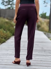 Burgundy Slim Tuxedo Trousers - Image 3 of 8