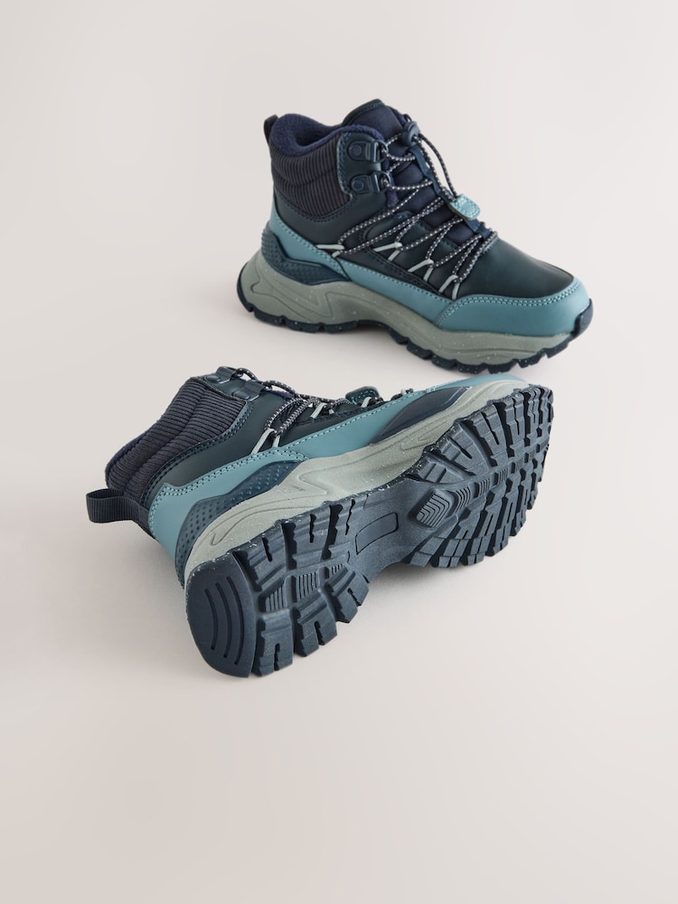 Navy/ Blue Waterproof Hiker Boots - Image 2 of 4 Navy/ Blue Waterproof Hiker Boots - Image 2 of 4