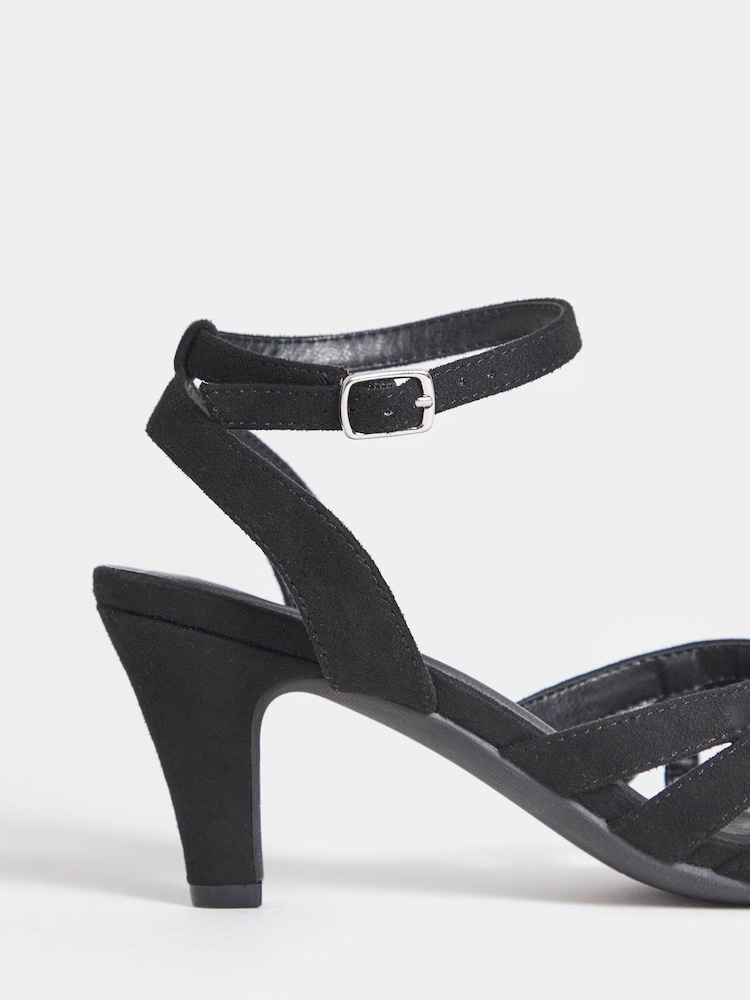 JD Williams Black T-Bar Heeled Sandals - Image 4 of 4
