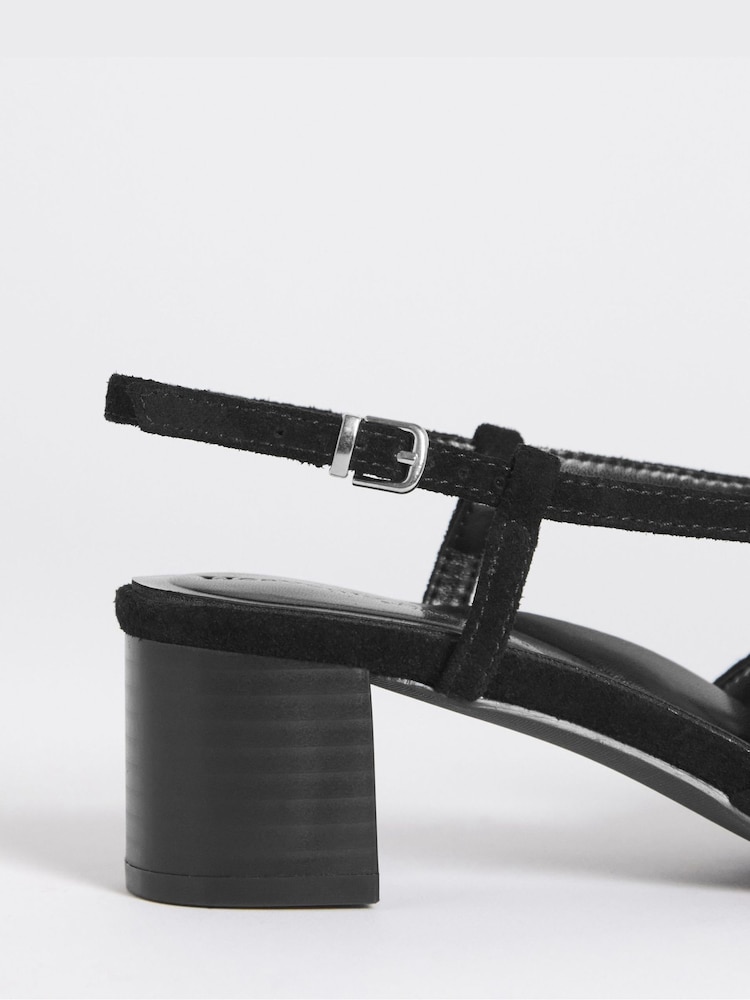 JD Williams Black Wide Fit Low Pointed Toe Slingback Heels - Image 4 of 4