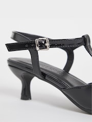 JD Williams Black Extra Wide Fit T Bar Pointed Heels - Image 4 of 4